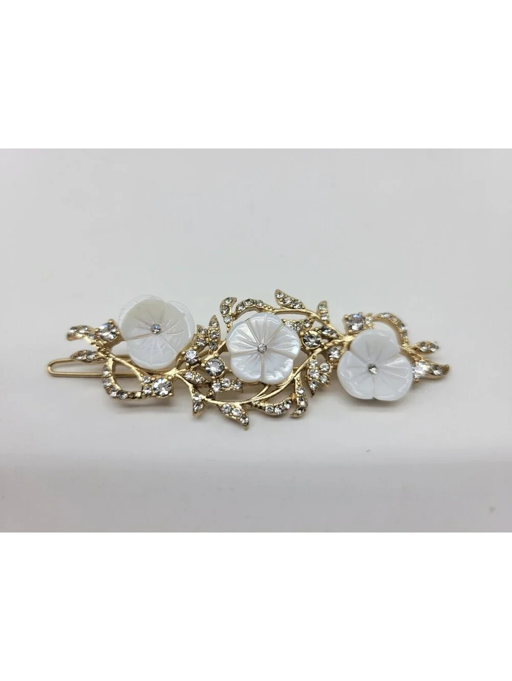 lonna & lilly Gold-Tone Pavé & Mother of Pearl Flower Hair Barrette   **NEW**